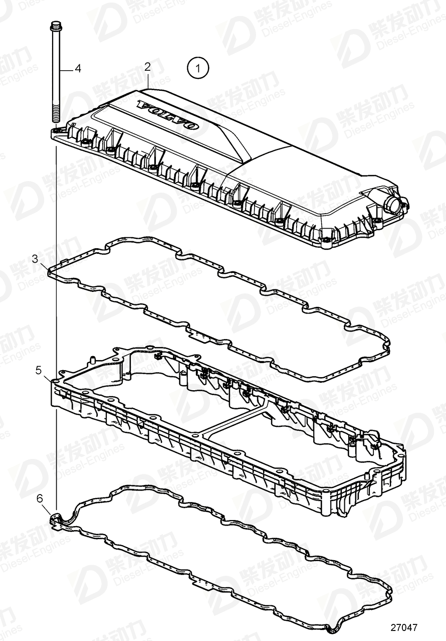 VOLVO Valve cover gasket 21717753 Drawing